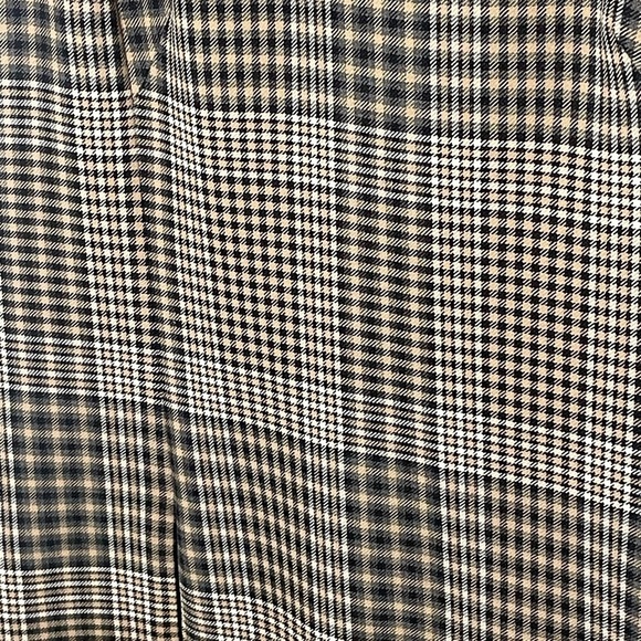 AKRIS Punto dress plaid at knee sz 8 leather trim sleeveless - Picture 4 of 9